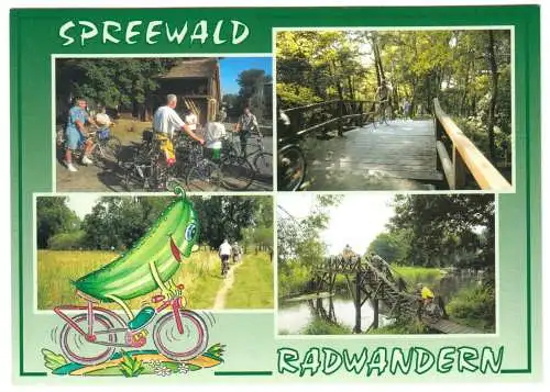 AK, Lübben, Radwandern im Spreewald, vier Abb., um 2012