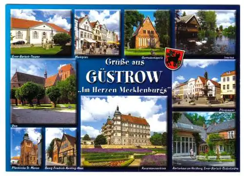 AK, Güstrow, zehn Abb., gestaltet, um 2000