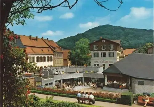 AK, Lindenfels Odw., Partie im Kurgarten, belebt, um 1978