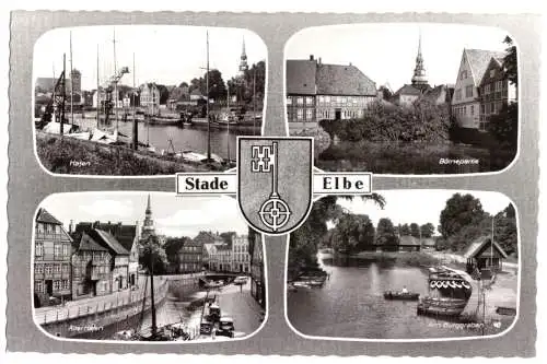 AK, Stade Elbe, vier Abb., gestaltet, um 1966