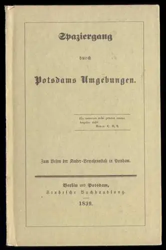 Spaziergang durch Potsdams Umgebungen, 1839, Reprint 1988
