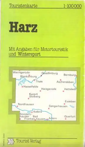 Touristenkarte, Harz [Ostharz], 1985