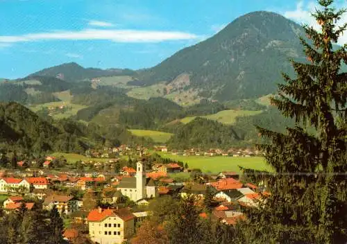 AK, Oberaudorf am Inn, Teilansicht gegen Wildbarren, um 1982