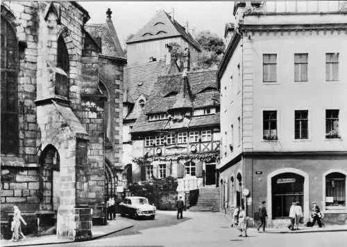 AK, Meißen, Blick zum Weinhaus "Vincenz Richter", 1963