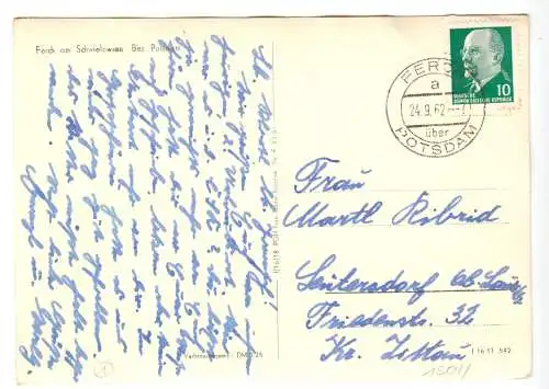 AK, Ferch Kr. Potsdam, Schwielowsee, Anleger Ferch-Badestrand, 1961