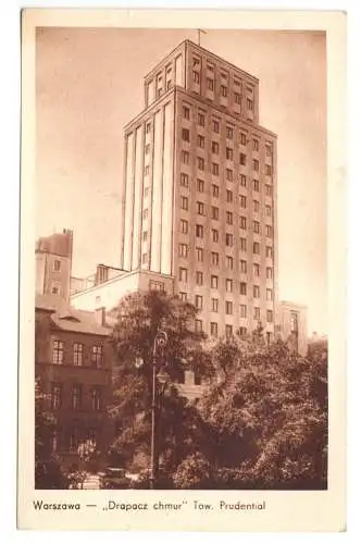 AK, Warszawa, Warschau, Drapacz chmur" Tow. Prudential, um 1951