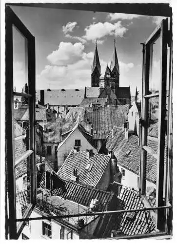 AK, Bremen, Blick über die Dächer der Altstadt auf den Dom, um 1963