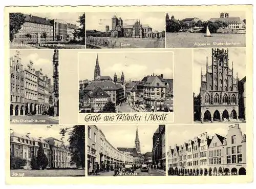 AK, Münster Westf., neun Abb., um 1955