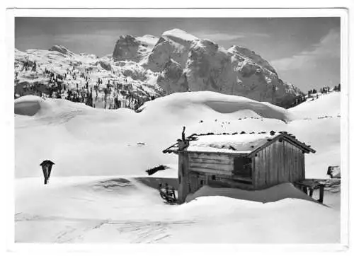 AK, Bad Reichenhall, Skiparadies Reiter Alpe mit Almhütte, 1955