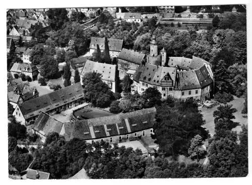 AK, Büdingen Oberhessen, Schloß. Luftbildansicht, um 1970