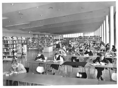AK, Berlin Kreuzberg, Amerika-Gedenkbibliothek, Lesesaal, um 1963
