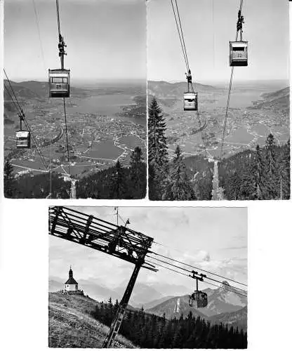 drei AK, Rottach-Egern, Wallbergbahn, um 1958