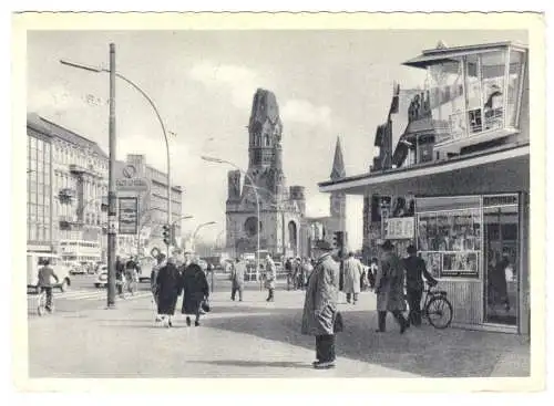 AK, Berlin Charlottenburg, Kurfürstendamm, belebt, um 1958