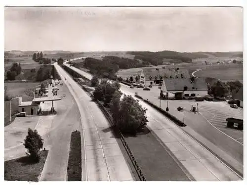 AK, Geisenhausen über Pfaffenhofen, Autobahn Rasthaus in der Helledau, 1958