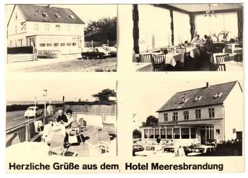 AK, Cuxhaven-Duhnen, Hotel Meerebrandung, vier Abb., Echtfoto. 1973