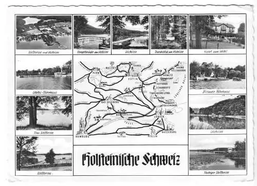 AK, Holsteinische Schweiz, elf Abb., und Landkarte, 1966