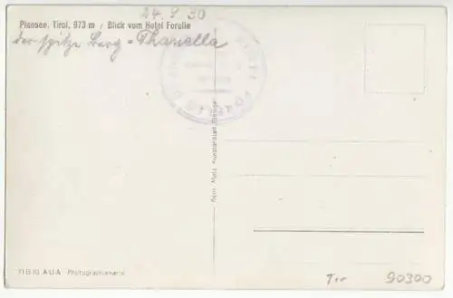 AK, Plansee, Tirol, Blick vom Hotel Forelle, 1930