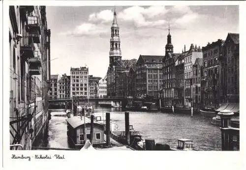 AK, Hamburg, Nikolai-Fleet, um 1953 ?