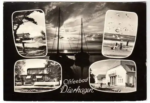 AK, Ostseebad Dierhagen, fünf Abb., gestaltet, 1966, sehr sauberer Stempel