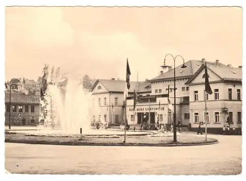 AK, Eisenberg Thür., Platz der Republik, Karl-Marx-Lichtspiele, 1964
