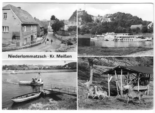 AK, Niederlommatzsch Kr. Meißen, vier Abb., 1984