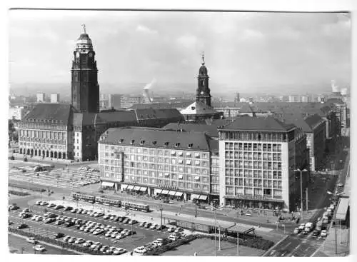 AK, Dresden, Altmarkt, Blick zum Rathaus, 1977
