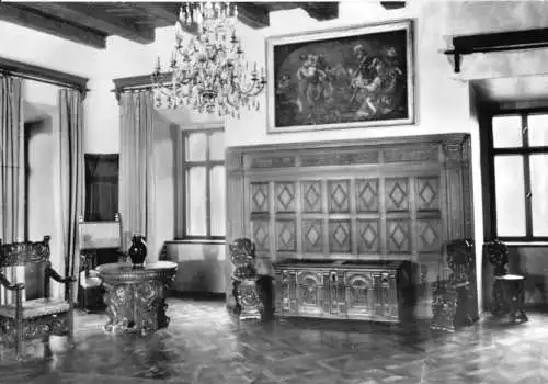 AK, Kriebstein, Burg, Renaissancezimmer, 1974