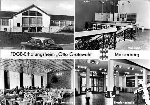 AK, Masserberg Thür. Wald, FDGB-Erholungsheim "Otto Grotewohl", vier Abb., 1980