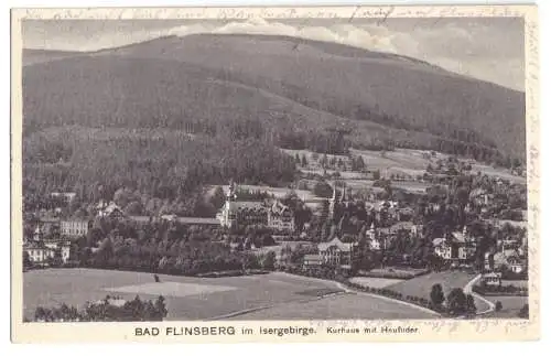 AK, Bad Flinsberg Isergeb., Świeradów-Zdrój, Kurhaus mit Heufuder, 1924