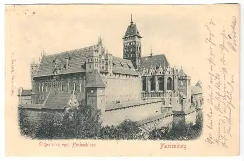 AK, Marienburg Westpr., Malbork, Die Marienburg, Südostecke v. Hoschschloß, 1902