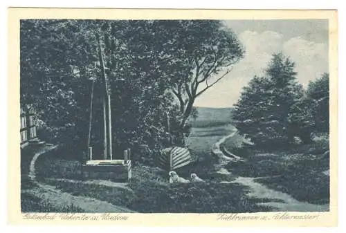 AK, Ostseebad Ueckeritz auf Usedom, Ziehbrunnen am Achterwasser, um 1940