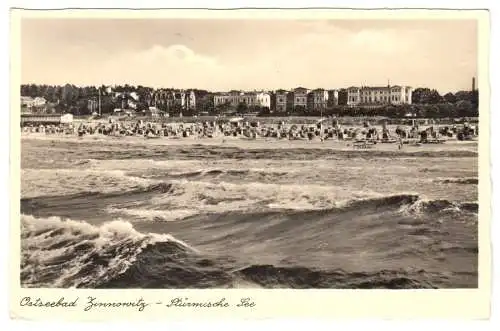 AK, Ostseebad Zinnowitz auf Usedom, Strand von der Seeseite, 1939
