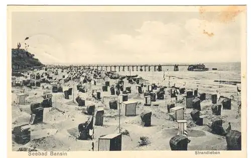 AK, Seebad Bansin auf Usedom, Strandleben, 1931