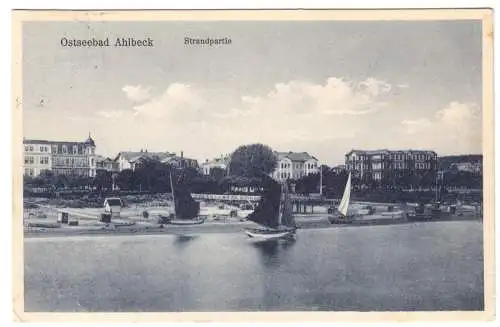 AK, Seebad Ahlbeck auf Usedom, Teilansicht von der Seeseite, 1927