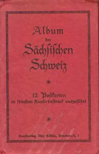 AK-Leporello mit 12 AK, Sächsische Schweiz, Kupfertiefdruck, 1920er 