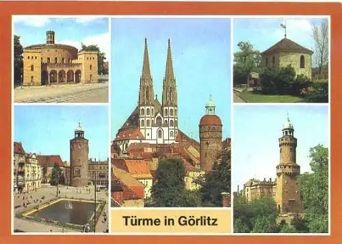 AK, Görlitz, 5 Abb., Türme, 1984