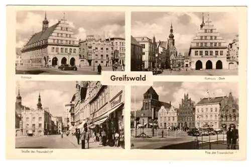 AK, Greifswald, vier Abb., 1958