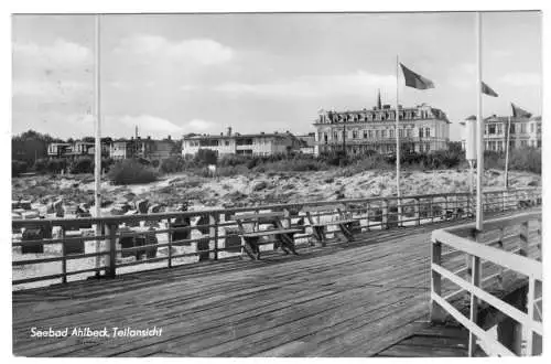 AK, Seebad Ahlbeck auf Usedom, Blick von der Seebrücke, 1958