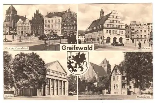 AK, Greifswald, vier Abb., 1966