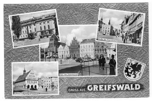 AK, Greiffswald, vier Abb., gestaltet, 1961