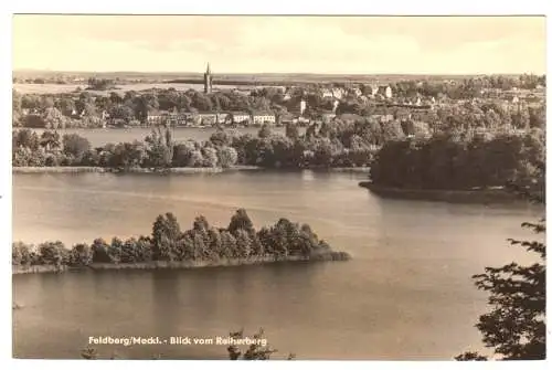 AK, Feldberg Meckl., Totale vom Reiherberg, 1961