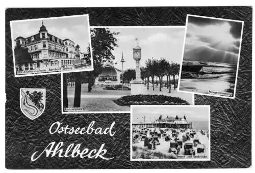 AK, Seebad Ahlbeck auf Usedom, vier Abb., gestaltet, 1960