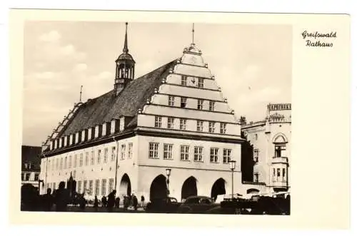 AK, Greifswald, Rathaus, 1956