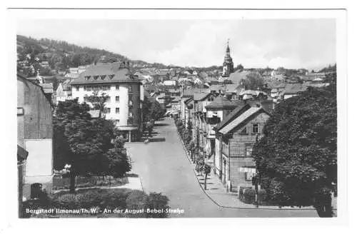 AK, Ilmenau Thür., An der August-Bebel-Str., 1955