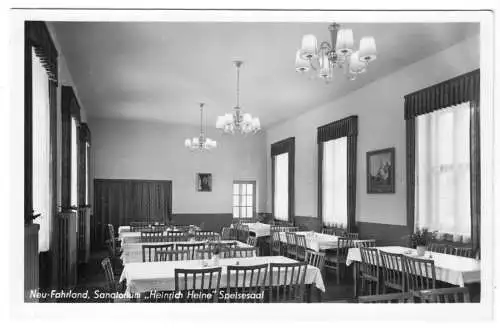 AK, Neu Fahrland bei Potsdam, Sanatorium "H. Heine", Speisesaal, 1954