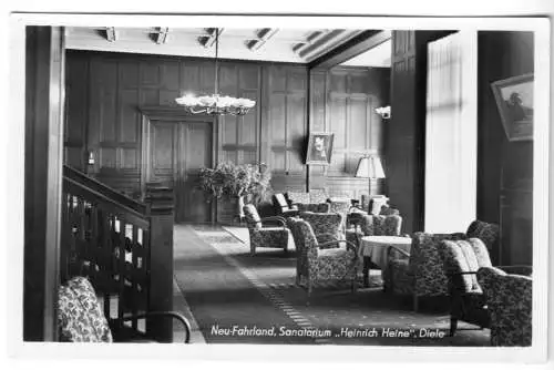 AK, Neu Fahrland bei Potsdam, Sanatorium "H. Heine", Diele, 1954