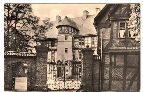 AK, Salzwedel, Am Danneilmuseum, Landpoststenpel Kuhfelde über Salzwedel, 1958