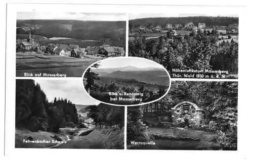 AK, Masserberg Thür. Wald, fünf Abb., 1956