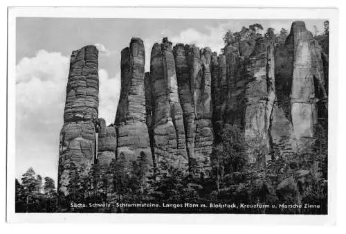 AK, Sächsische Schweiz, Schrammsteine, 1954
