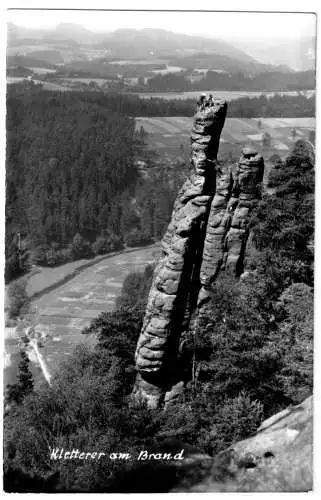 AK, Sächsische Schweiz, Seilschaft am Brand, 1968